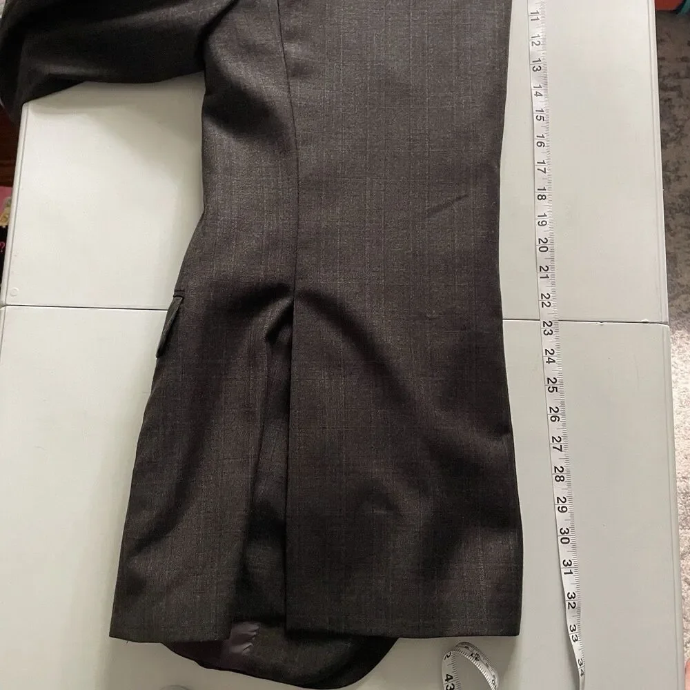 Brooks Brothers Makers 1818 Madison Sport Coat Blazer 42L 36W Gray Saxxon Wool